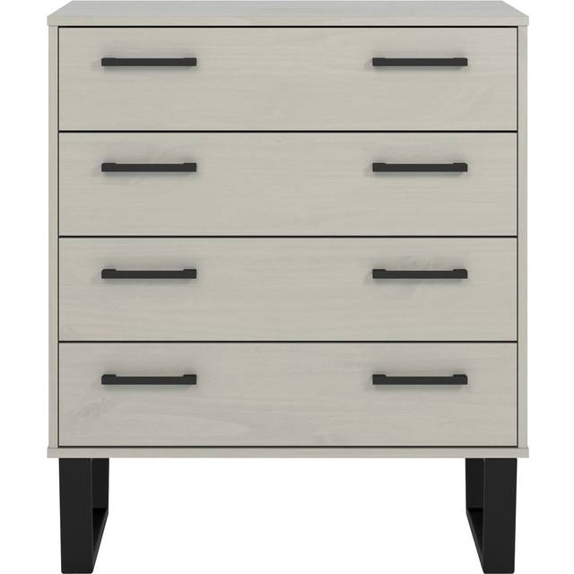 Core Texas Grey Waxed Pine 4 Drawer Chest of Drawers