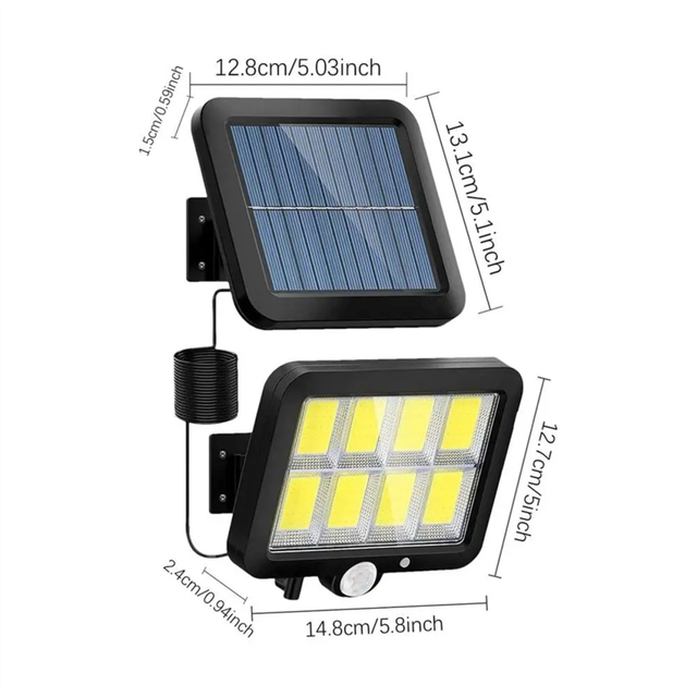 LED Solar Split Wall Lamp 3 Mode Waterproof Motion Sensor A