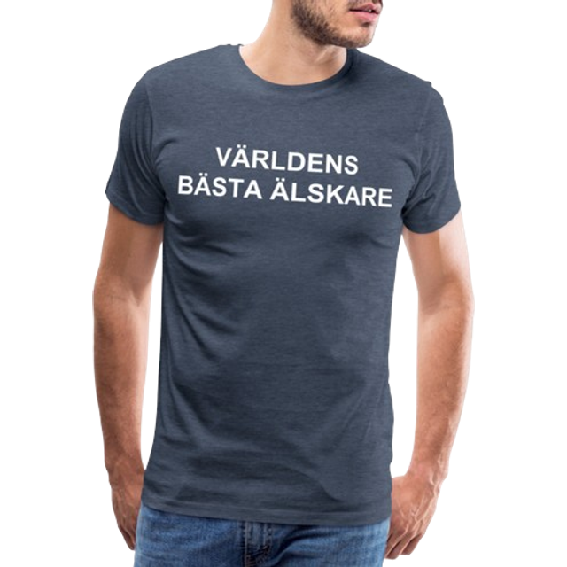 VÄRLDENS BÄSTA ÄLSKARE premium T-Shirt herr - heather blue / S