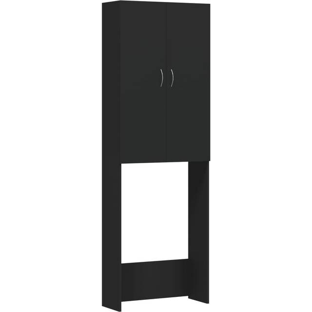 vidaXL Washing Machine Cabinet Black 64x25.5x190 cm - black