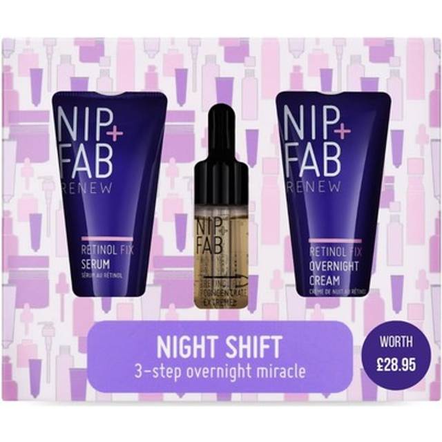 Nip+fab night shift trio retinol gift set to promote visibly firm and radiant s
