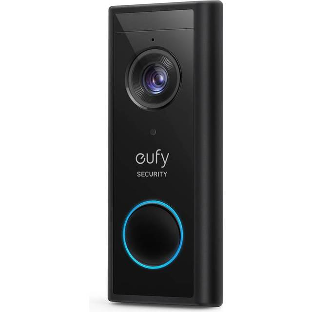 eufy Säkerhet, extra trådlöst videodörrklocka batteri, 2K HD, dörrklocka med kamerafunktion, avgiftsfri, personigenkänning, ljudfunktion, enkel installation (HomeBase 2 krävs)