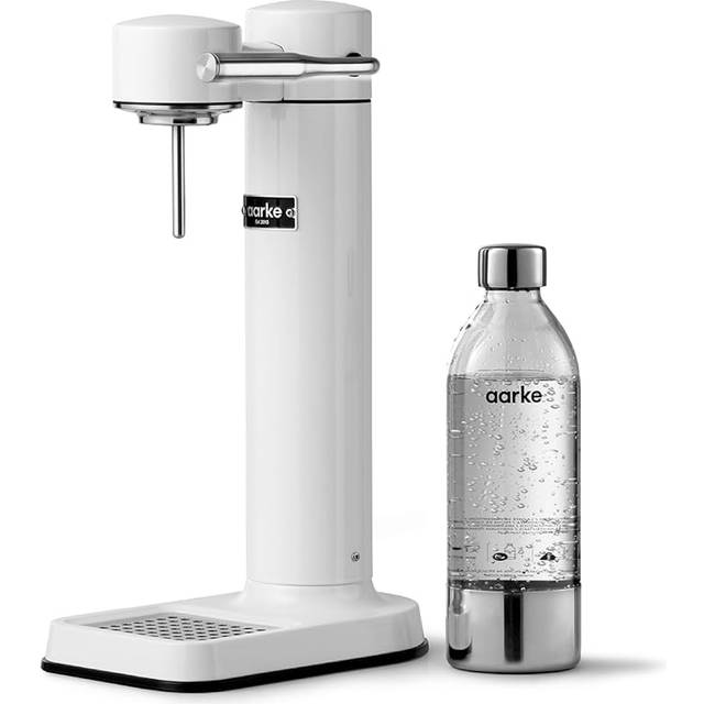 Aarke Carbonator 3, Kolsyremaskin i Rostfritt Stål med BPA-fri Flaska (800ml), Vit