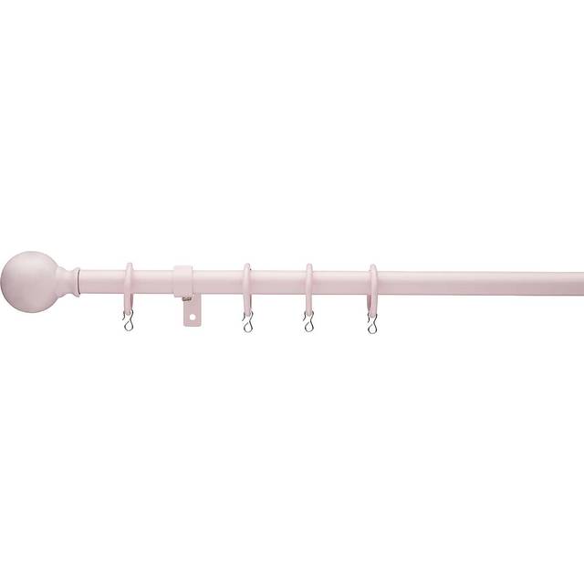 Ashton Extendable Metal Curtain Pole with Rings - Pink