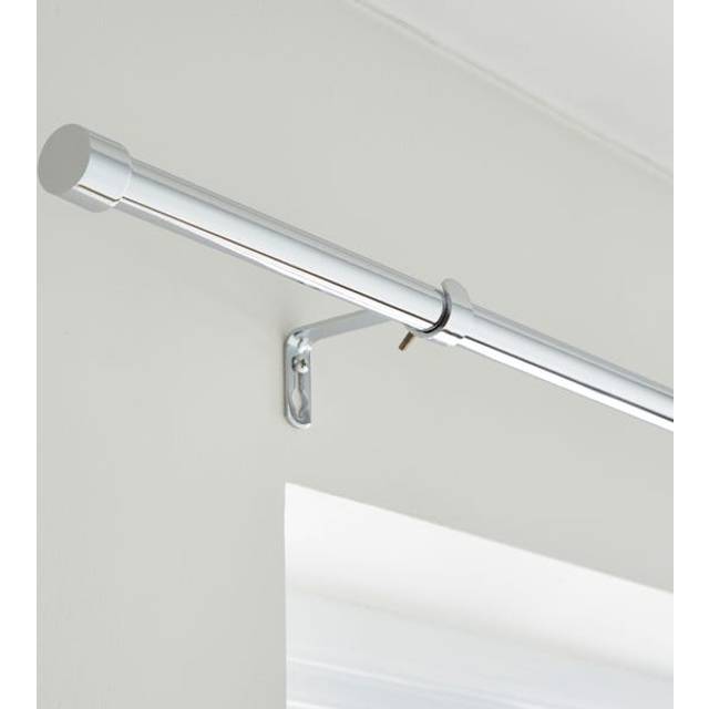 Stud Extendable Metal Curtain Pole - Chrome