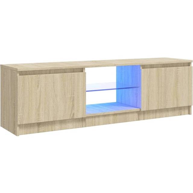 vidaXL TV Cabinet with LED Lights Sonoma Oak 120x30x35.5 cm - Brown