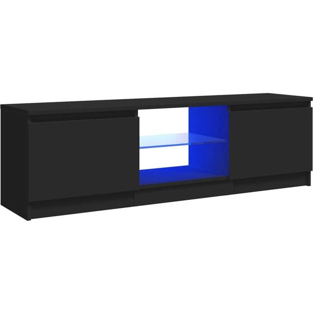 vidaXL TV Cabinet with LED Lights Black 120x30x36 cm