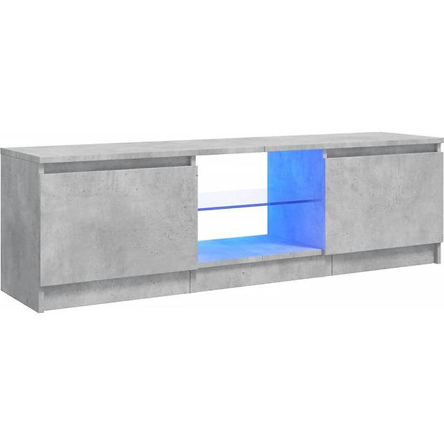 Vidaxl Tv Cabinet With Led Lights Concrete Grey 120x30x35.5 Cm