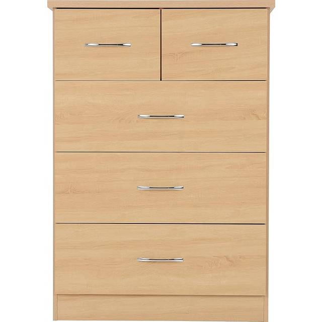 (3+2 Drawer Chest) Nevada Bedroom Furniture Range - Sonoma Oak Effect
