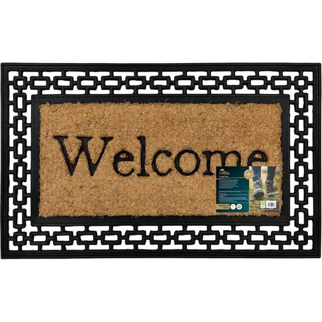 45 x 75cm Non-Slip Outdoor Door Mat - Black;Brown (45cm W X 70cm L)