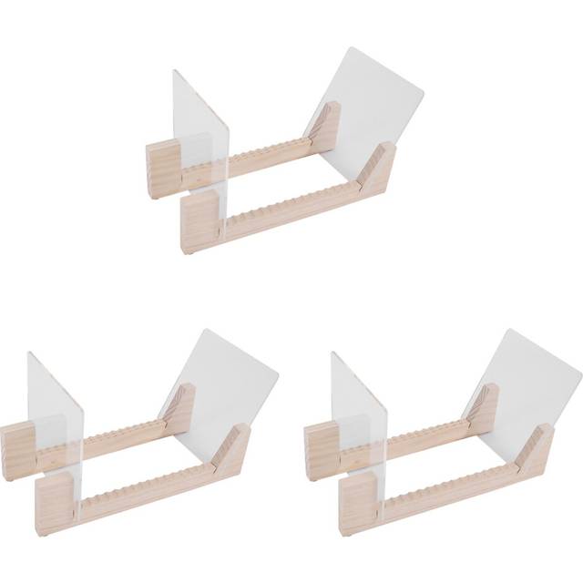 Tlily - 2X Vinyl Record Storage Holder, Acrylic Ends, Display Your and LPs in This Modern Portable Rack Unit