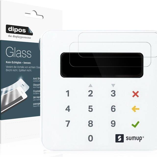2x screen protector for sumup air flexible glass 9h dipos