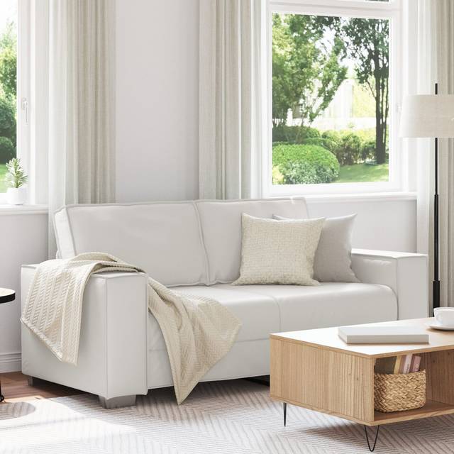 Vidaxl - Love Seat Sofa in White - 140 cm Faux Leather