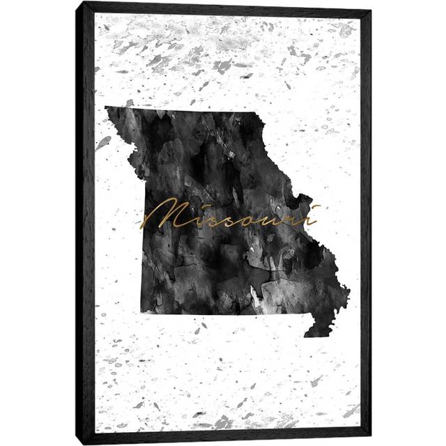 Missouri Black And White Gold - Print - Black Framed (152.5 cm H x 101.5 cm W)