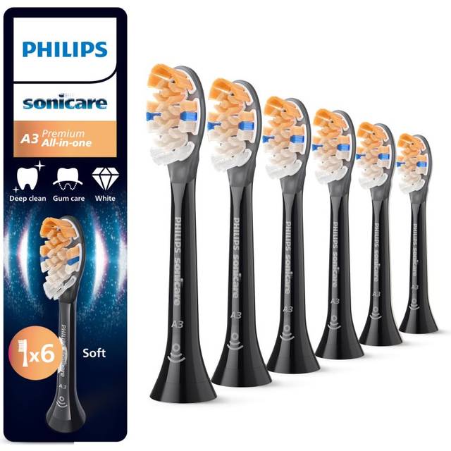 Philips Sonicare Premium All-in-One HX9096/88 Ersättningshuvuden för tandborste Black 6 st.
