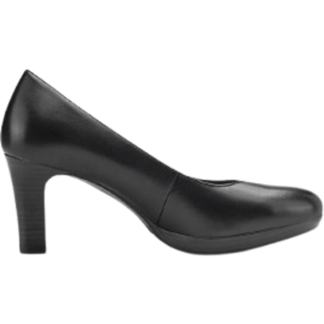 Tamaris dam pumps läder blockklack, svart, 39 EU