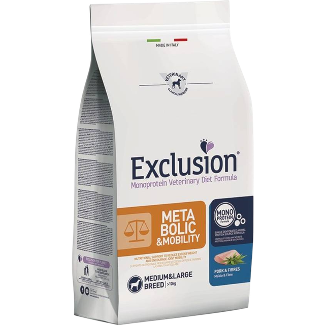 Exclusion Metabolic & Mobility Pork & Fiber Medium/Large - 12 kg