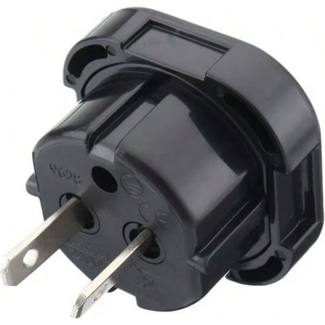 SHEIN 1pc Black Travel Adapter For Uk To Eu, Type C, E, F Plug Adaptor, Universal Power Adapter For Uk To Europe Travel