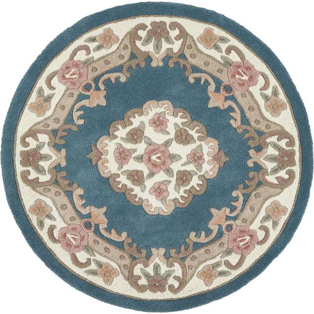 Origins Shensi Round Rug Blue 120cm Diameter, Blue