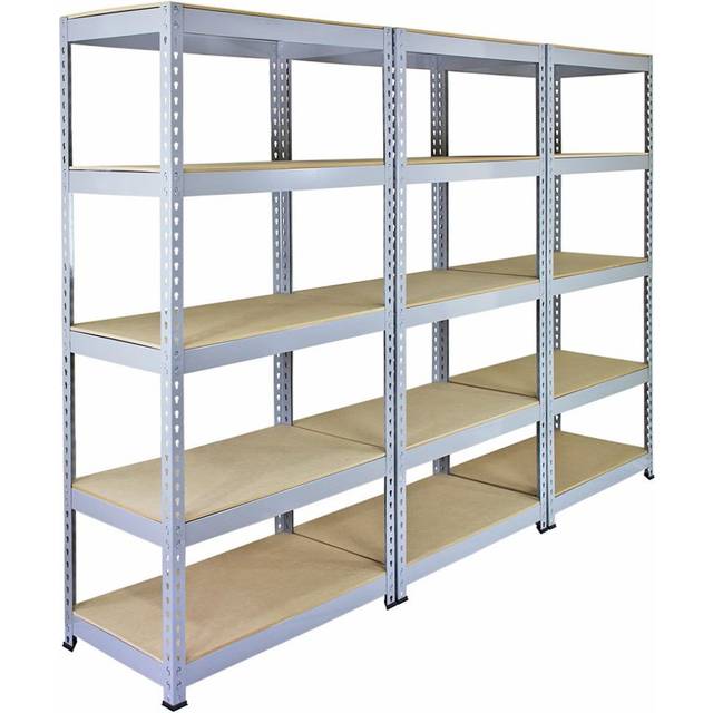 Monster Racking 3 X Q-rax Metal Racking Units 90 X 50 X 180Cm Grey, Grey