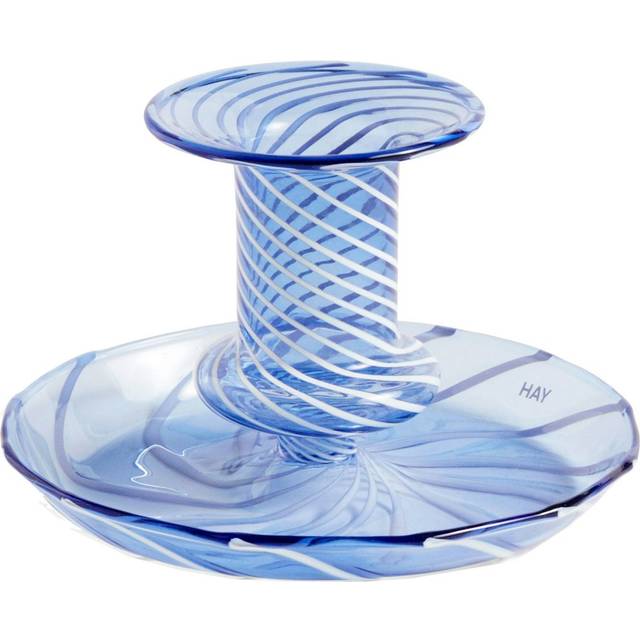 HAY Flare Stripe candle stick Pink-white rand