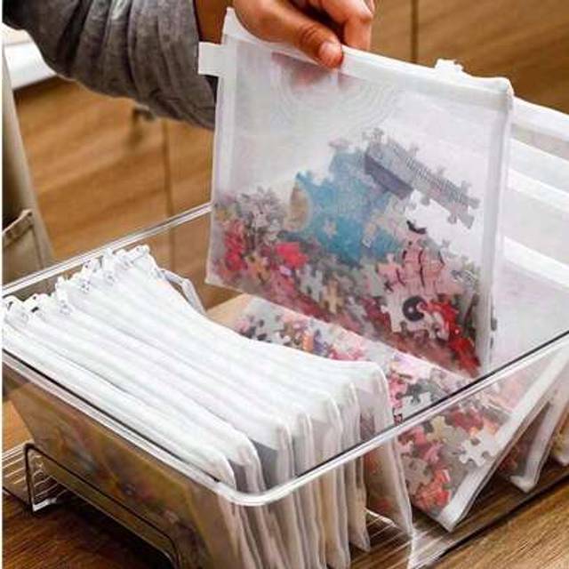 SHEIN A4/A5/A6 Mesh Zipper Bags File Folders, School & Office Supplies Pencil Case, Transparent Zipper File Folders, 1 Set S/M/L File Folders, Puzzle Toy St