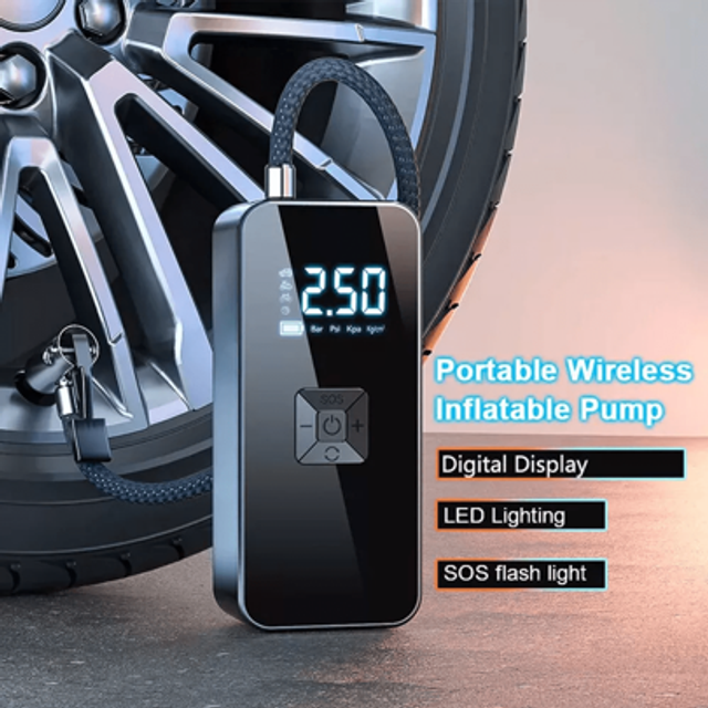 SHEIN Car Tyre Inflator Pump Cordless Pump 12V Electric Car Tire Air Compressor Pump,Tyre Inflator,Air Pump,Electric Pump