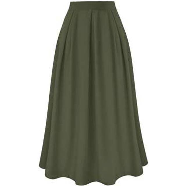 SHEIN Women&#39;s Elegant High-Waisted Pleated Skirt, Spring/Summer Maxi Women Outfit