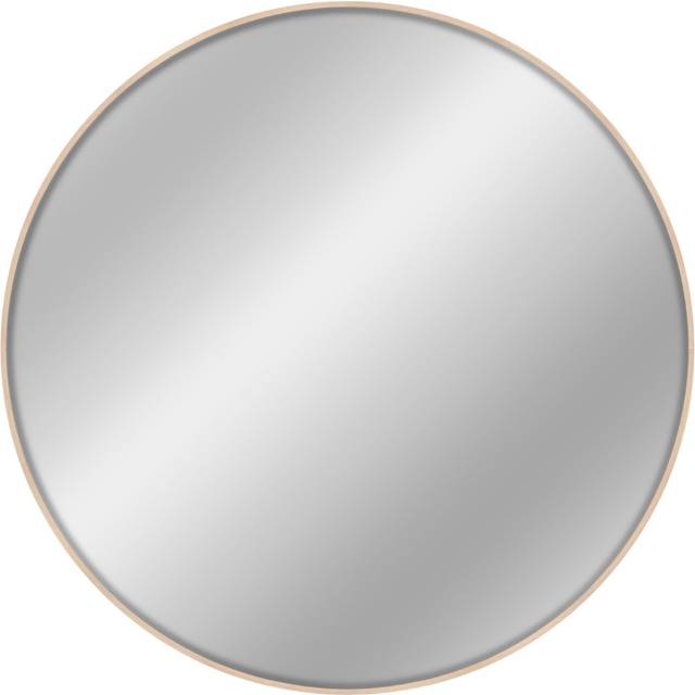 Jaron Round Aluminium Wall Mirror 80cm - Light Oak - One Size