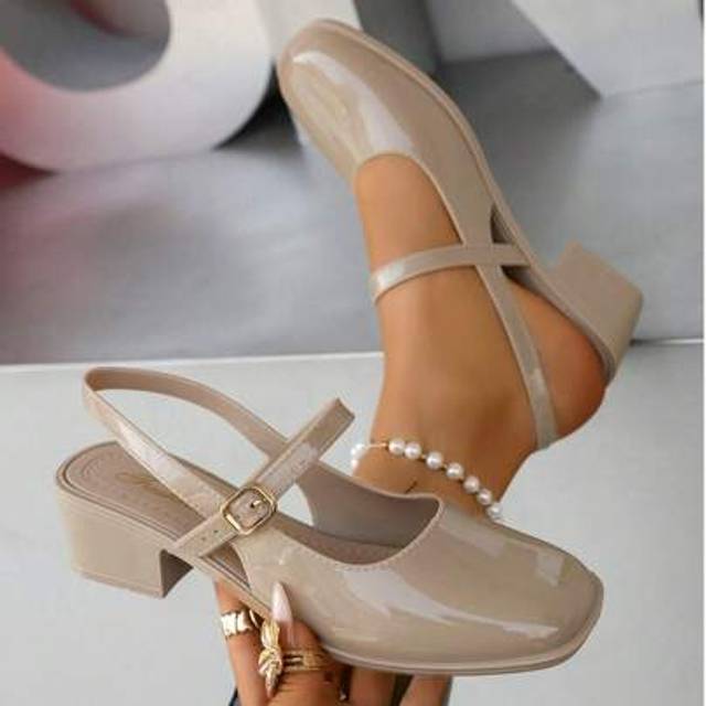 SHEIN 2025 Women&#39;s Fashion Light Gold Mirrored Metallic Mary Jane Flats, Commute, Date, Party, Holiday, Spring/Spring Festival, Easter, Simple Lace-Up Flat