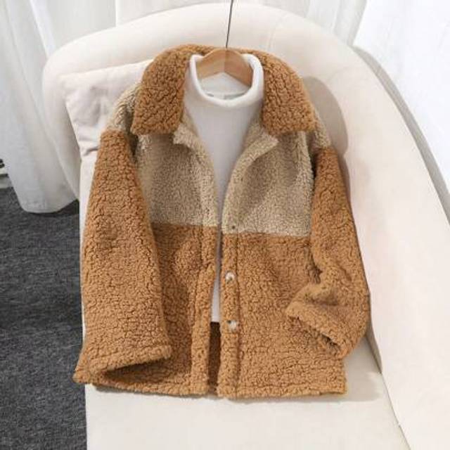 SHEIN Tween Girls Loose Fit Contrast Color Casual Street Style Thick Thermal Lined Jacket, Fashion And Overcoat For Autumn/Winter