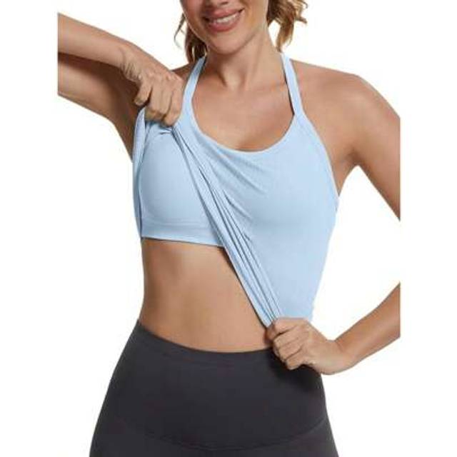 SHEIN Seamless Workout Tank Tops With Built In Bra,Racerback Athletic Tank Tops Ribbed Soft Yoga Shirts
