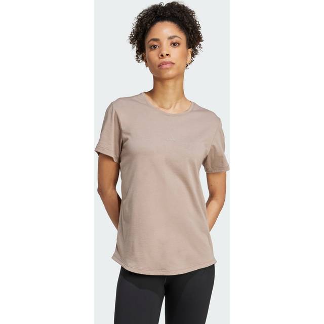 adidas Training – Yoga Essentials – Brun t-shirt för yoga