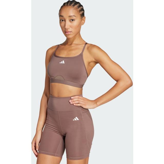Aeroreact Training 3-Stripes Bra - Earth Strata - M