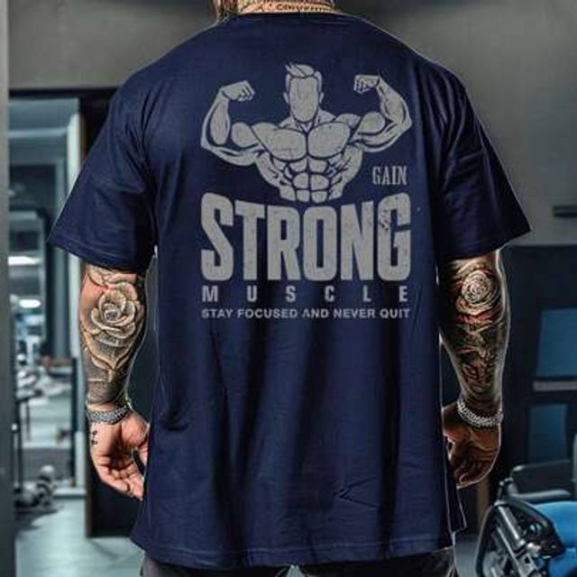 SHEIN Men&#39;s Letter & Figure Print Short Sleeve Activewear T-Shirt