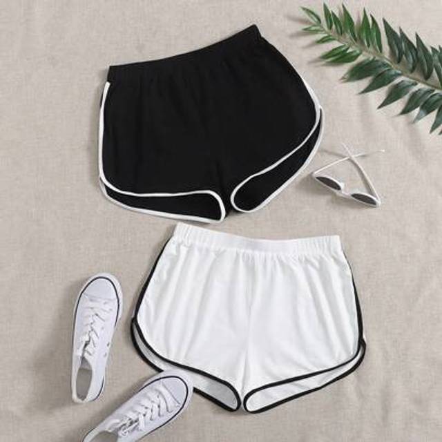 SHEIN 2 Pack Contrast Binding Runner Shorts