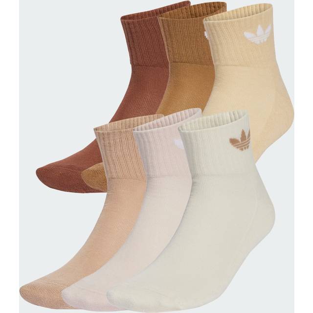 Mid Ankle Socks 6 Pairs - Cream White / Wonder Quartz / Sand Strata - 4.5 - 5.5