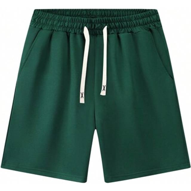 SHEIN Men&#39;s Summer New Solid Color Casual Sports Drawstring Waist Shorts