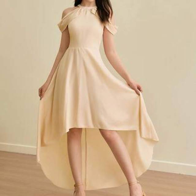 SHEIN Bridesmaid Dress For Teenagers, Elegant Asymmetric Hem Long Dress, Suitable For Weddings, Proms, Birthday Parties And Other Occasions