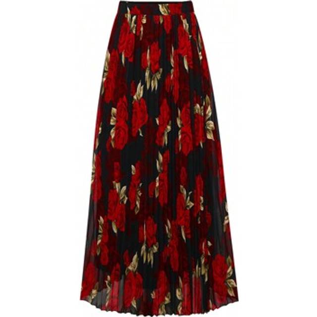 Franclia Plus Size Women Floral Print Long Elegant A-Line Skirt