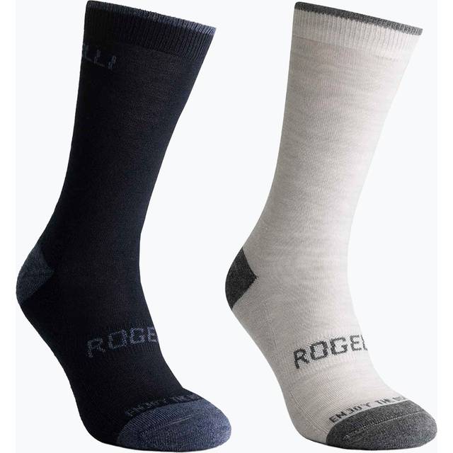 Cykelstrumpor Rogelli Wool 2-pack Unisex Blå/Grå 40-43