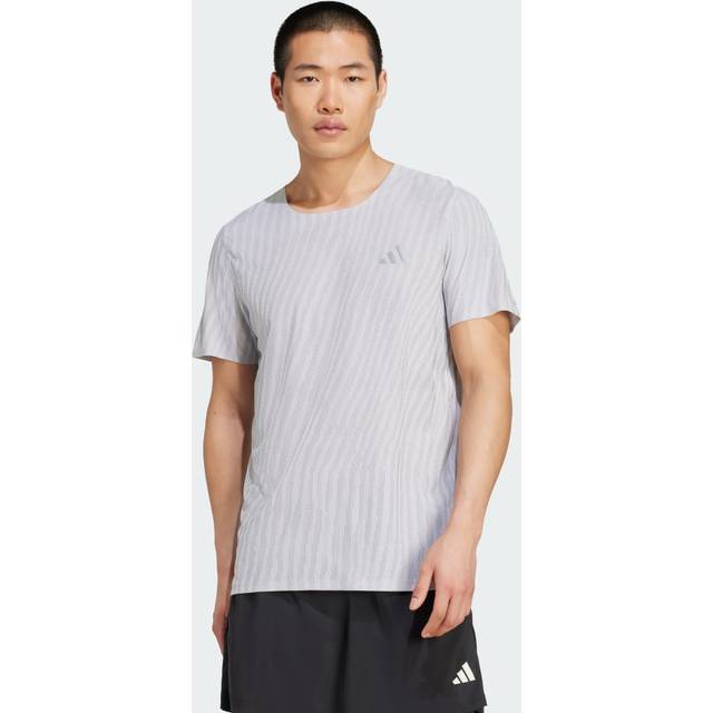 adidas performance – Adi365 Running climacool+ – Silverfärgad och vit t-shirt