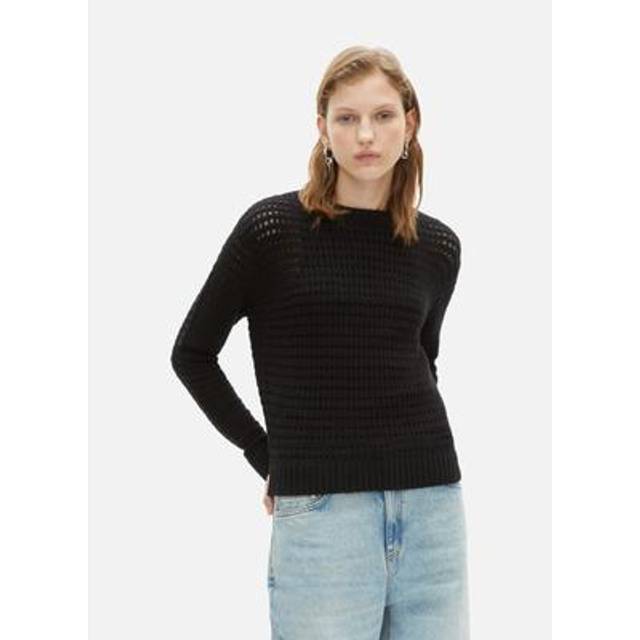Openwork Mesh Sweater - BLA01 - Rock culture, sharp tailoring and Parisian nights are at the core of the DNA that informs French label The Kooples design aesthetic. Founded in 2008 by the Elicha brothers, each collection largely features wardrobe staples including bohemian dresses, outerwear and everyday basics, that are finished with sleek details offering an edgy aesthetic that the brand is known for.