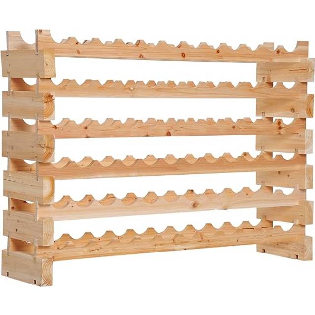 HOMCOM Wooden Wine Rack 6 Tier Shelf for 72 Bottles Shelving Storage Holder