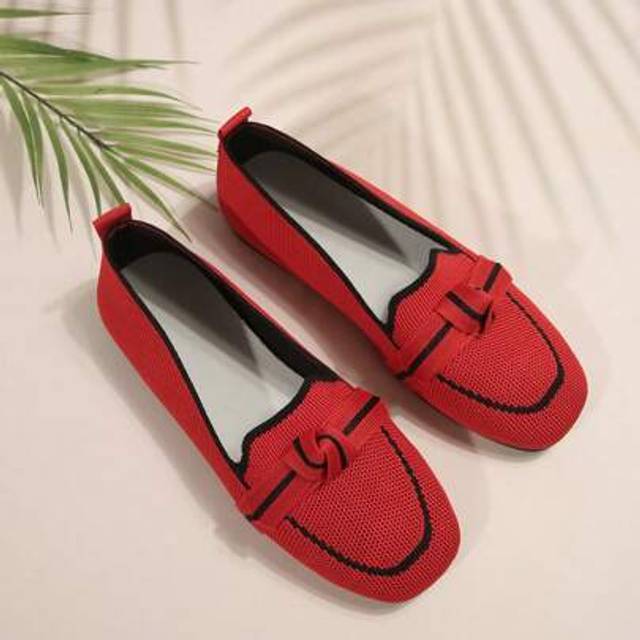 SHEIN New Fashion Women Square Toe Flat Shoes, Breathable Fabric Slip-On Flat Loafers For Casual, Driving, All Season