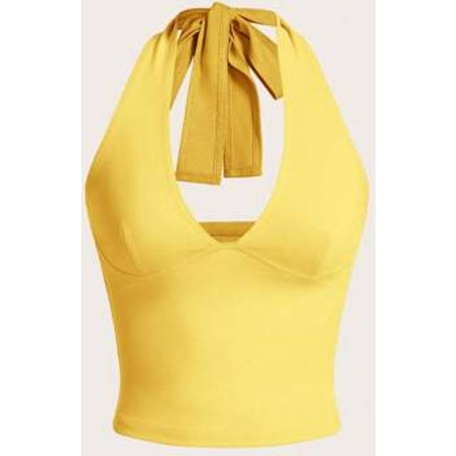 SHEIN Summer Casual Solid V-Neck Sleeveless Cami Top