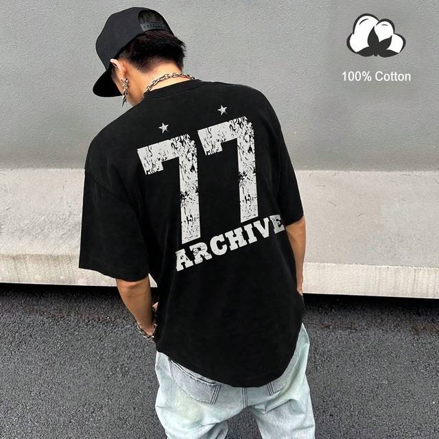 SHEIN Men Round Neck Short Sleeve Numeric Graphic Tee, Casual For Daily Wear, Street Wear, Boyfriend Gift, For Going Out