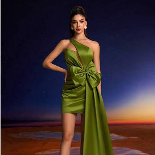 SHEIN Anymoon Sexy Ruched Pleated Dress Cocktail Party Dress, Wedding Guest Dress, Prom Dress