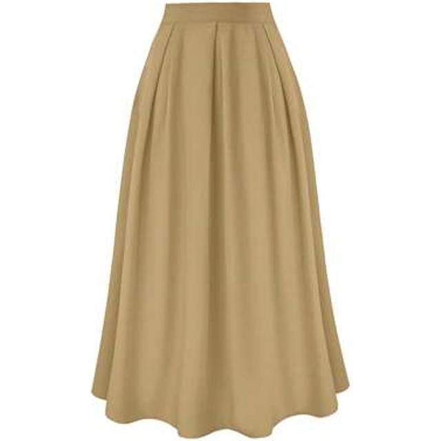 SHEIN Women&#39;s Elegant High-Waisted Pleated Skirt, Spring/Summer Maxi Women Outfit