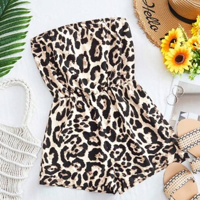 SHEIN Vacation Leopard Print Camisole Jumpsuit For Women